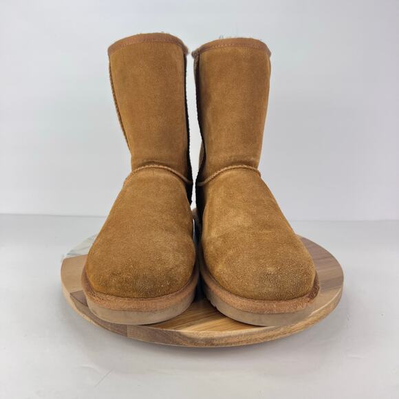 Koolaburra by UGG 8 Koola Short Chestnut Womens Faux Fur Shearling Suede Boots - Picture 2 of 9